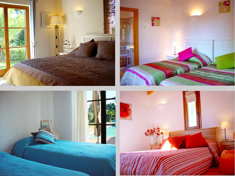 Composition bedrooms Villa in Algarve, Portugal, with 4 Bedrooms and Pool - Composition bedrooms